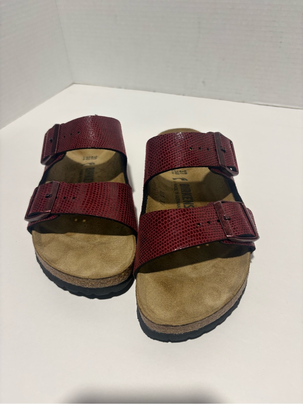 Birkenstock Kids Two-Strap Sandals in Deep Red